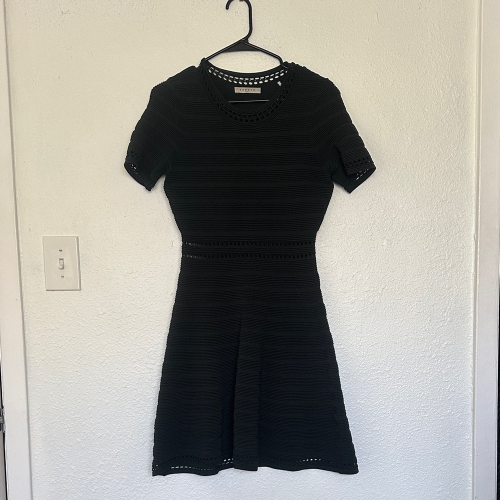 Sandro Forest Green Textured Mini Dress